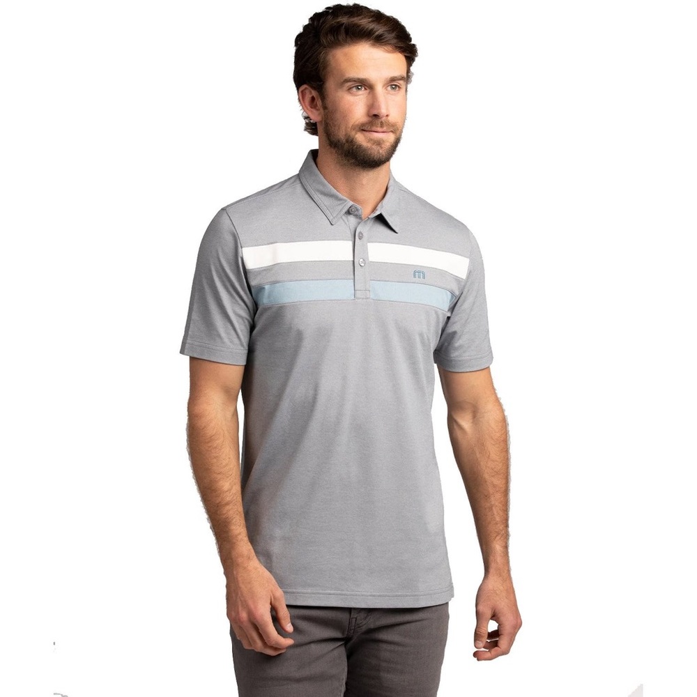 TravisMathew Postcard Home Mens Golf Polo, Hthr Quiet Shad / S